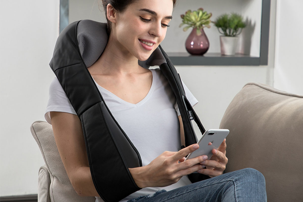 Tekjoy Shiatsu Kneading Massage Pillow with Extended Velcro Strap, on sale for $35.99 when you use coupon code BFSAVE20 at checkout